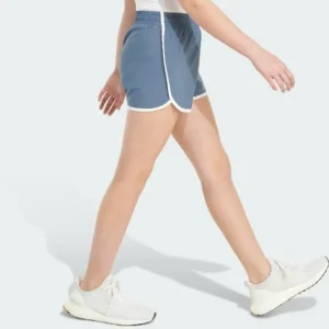 Kids adidas Elastic Waistband Woven Shorts with Binding