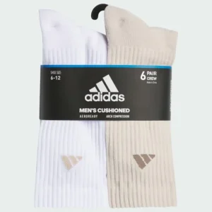 adidas Athletic Cushioned Crew Socks 6 Pairs