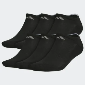 adidas Athletic Cushioned No-Show Socks 6 Pairs