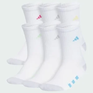 Kids adidas Athletic Cushioned 6-Pack Crew Socks Kids