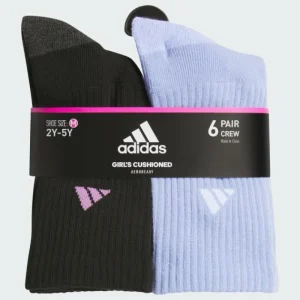 Kids adidas Athletic Cushioned 6-Pack Crew Socks Kids