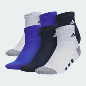 Kids adidas Athletic Cushioned 6-Pack Quarter Socks Kids