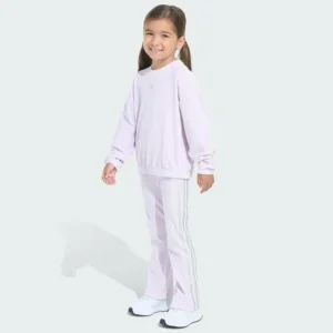 Kids adidas Long Sleeve Crewneck Velour Set Kids