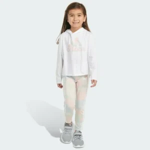 Kids adidas Long Sleeve Hooded All Over Print Leggigng Set Kids