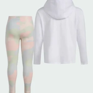 Kids adidas Long Sleeve Hooded All Over Print Leggigng Set Kids