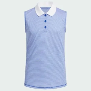 Kids adidas Ottoman Striped Sleeveless Polo Shirt