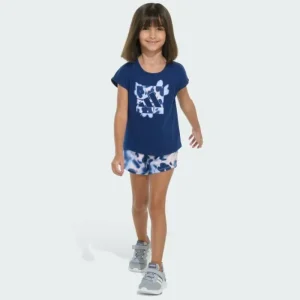 Kids adidas Two-Piece Cap Sleeve Tee and Woven Shorts Set