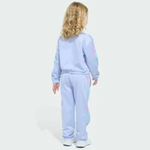 Kids adidas Two-Piece Long Sleeve Printed 3-Stripes Fashion Tricot Jacket Set