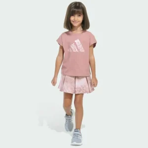 Kids adidas Two-Piece Sleeveless Box Tee and Printed French Terry Skort Set