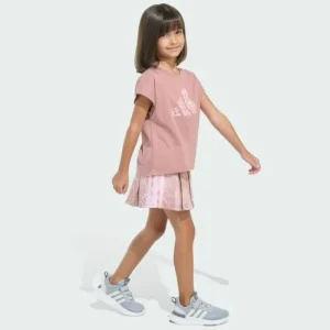 Kids adidas Two-Piece Sleeveless Box Tee and Printed French Terry Skort Set