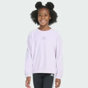 Kids adidas Velour Crewneck Pullover